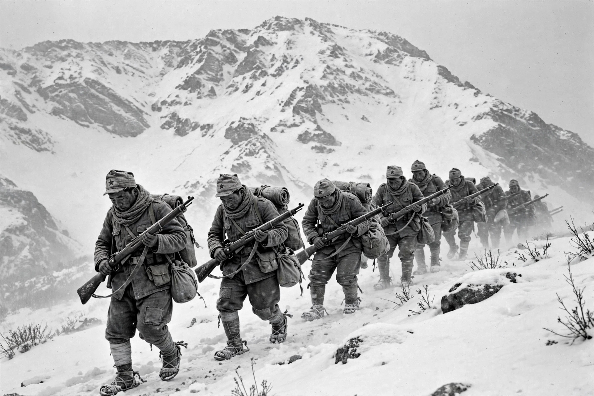 El Ejército Rojo cruzando la nieve